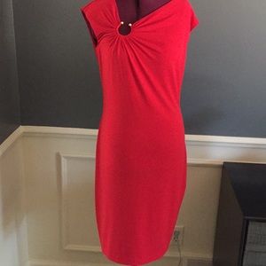 Calvin Klein red fitting dress